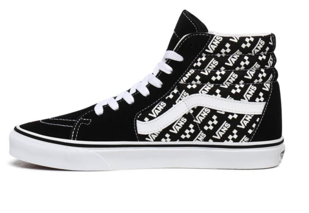 VANS SK8-HI Logo Repeat black white