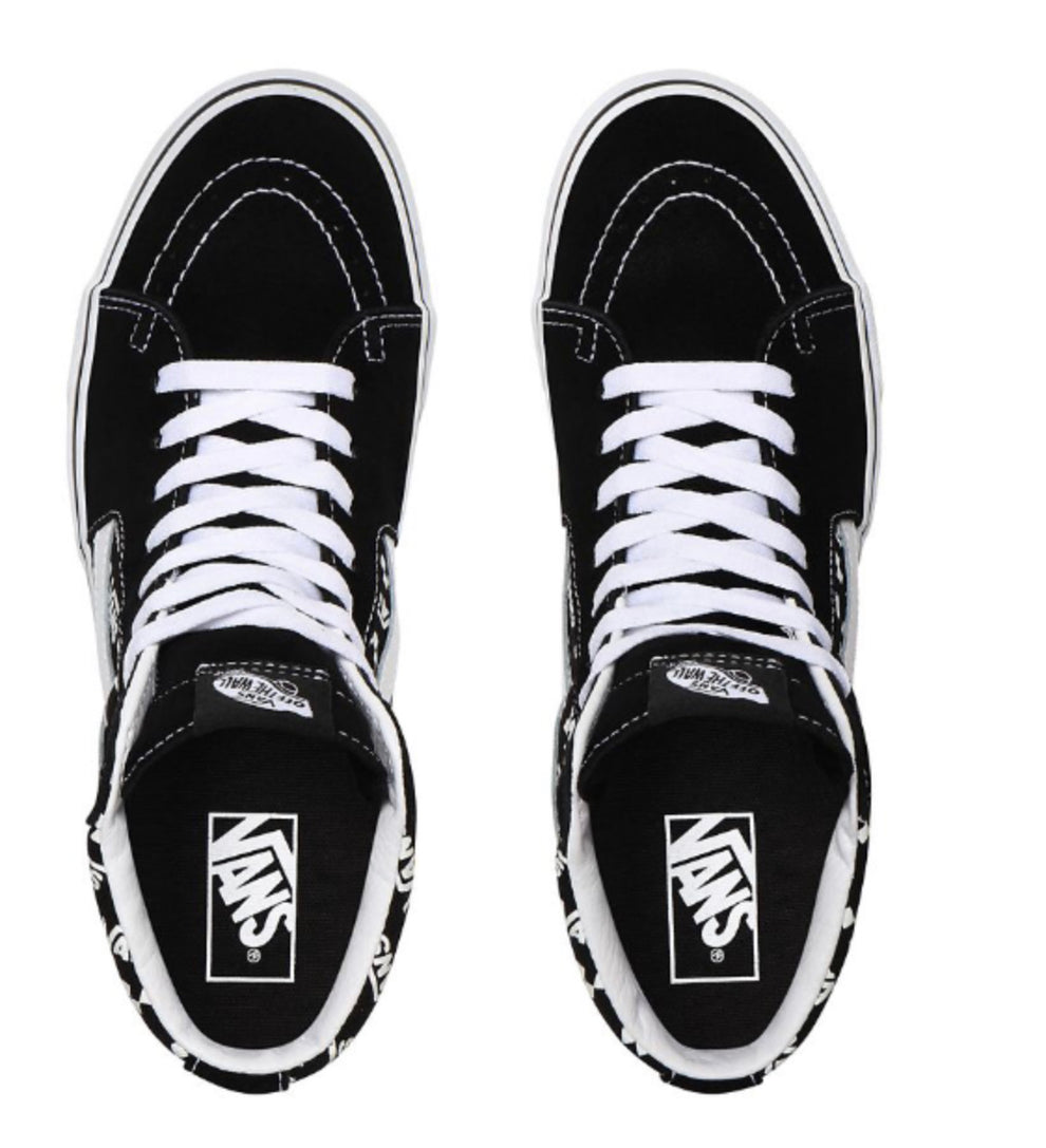VANS SK8-HI Logo Repeat black white
