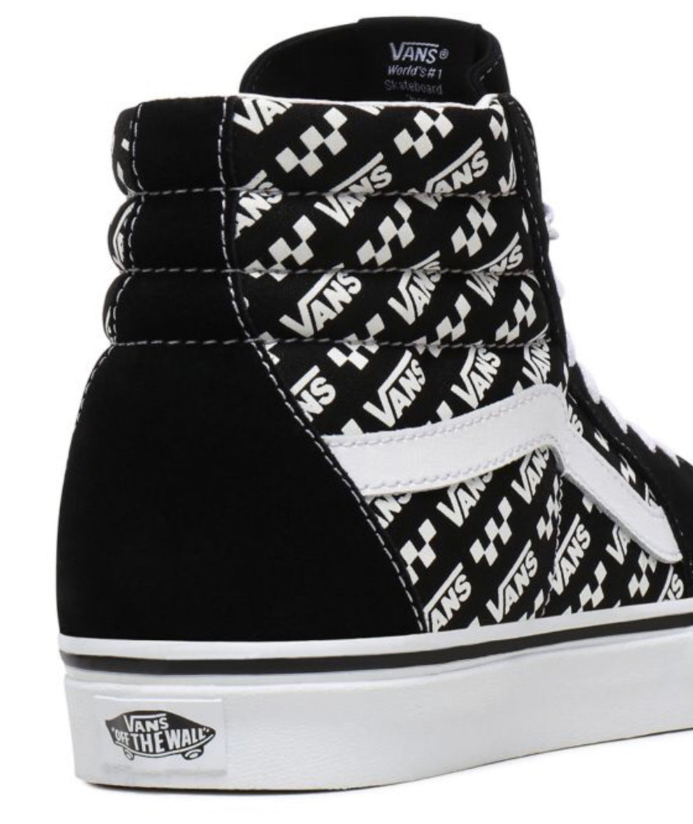 VANS SK8-HI Logo Repeat black white