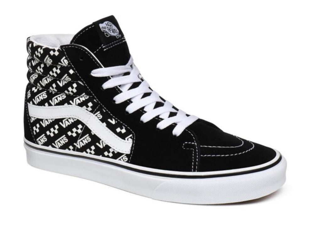VANS SK8-HI Logo Repeat black white